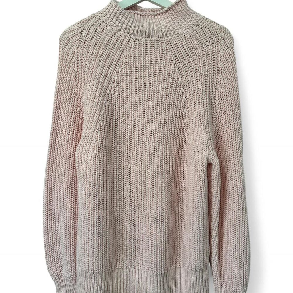 J Crew Pink Cable 100% Percent Cotton Sweater Womens Medium